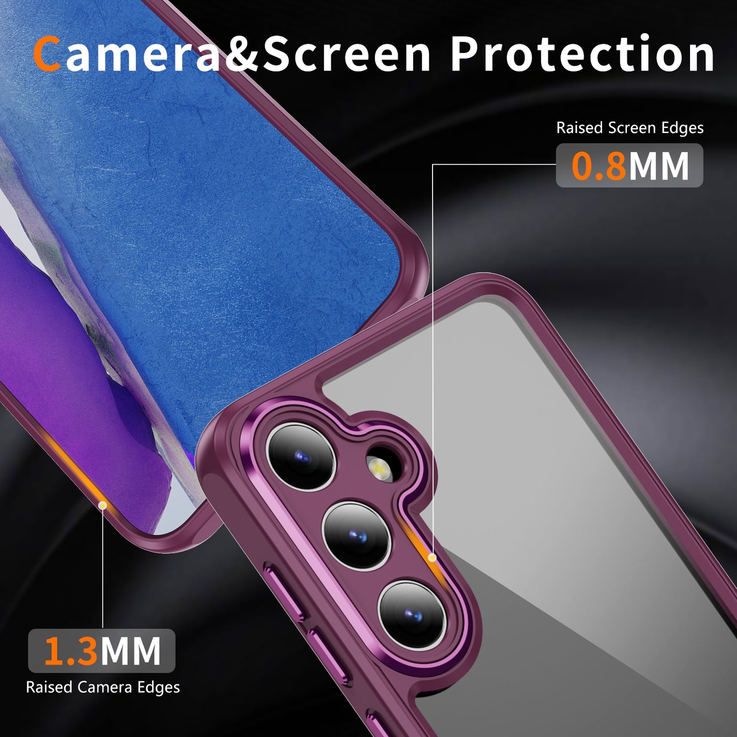 For Samsung Galaxy S24+ TPU+Acrylic Case Metal Lens Frame Ultra Transparent - Rose