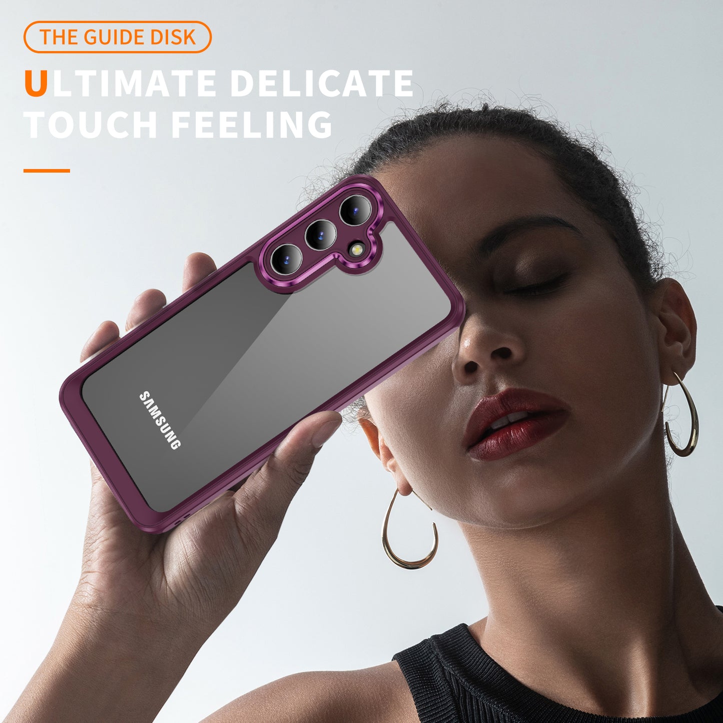For Samsung Galaxy S24+ TPU+Acrylic Case Metal Lens Frame Ultra Transparent - Rose