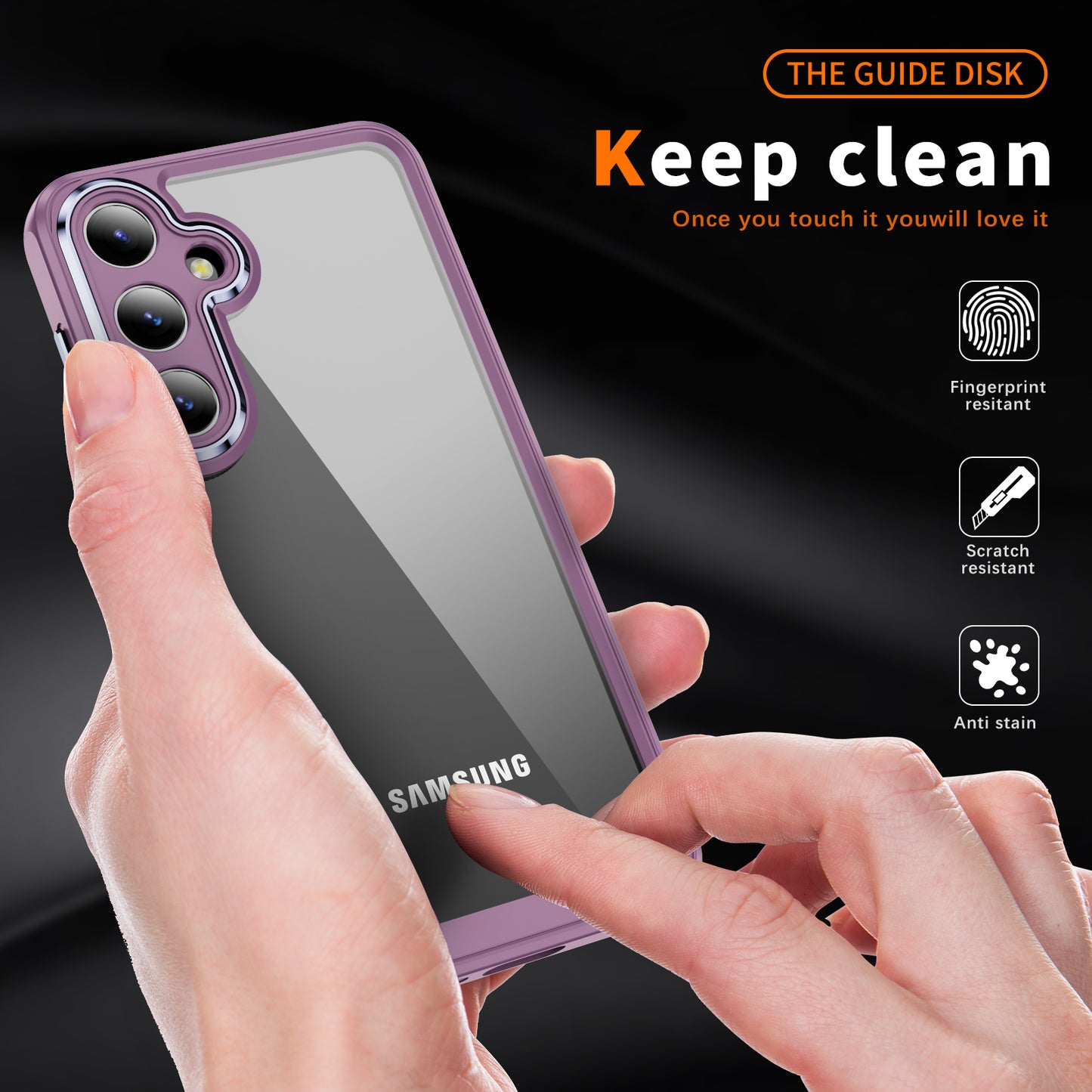 For Samsung Galaxy S24+ TPU+Acrylic Case Metal Lens Frame Ultra Transparent - Light Purple