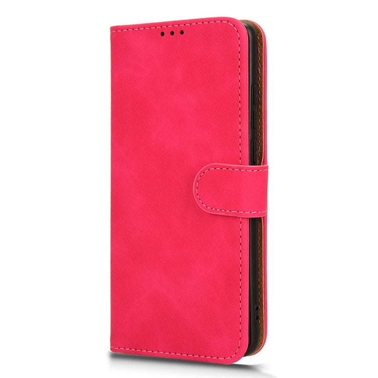 For OnePlus 12 5G Skin-Feel Leather Flip Case Wallet Stand Phone Cover - Rose