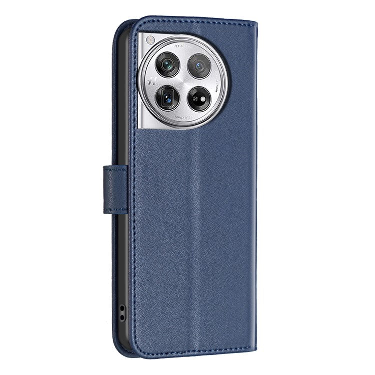 BINFEN COLOR BF17 For OnePlus 12 5G Leather Wallet Case Imprint Full Protection Cover Stand - Blue