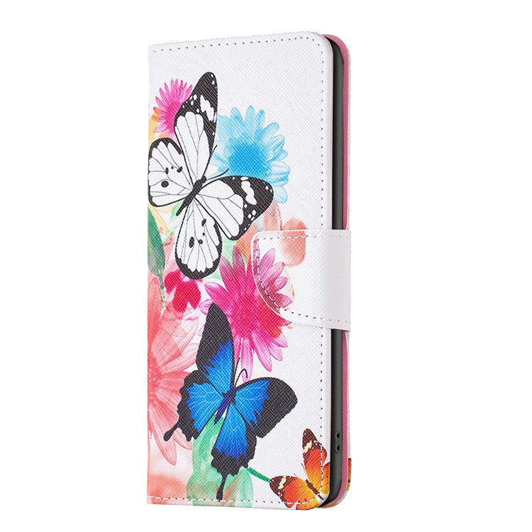 For OnePlus 12 5G Wallet Case Stand Pattern Printing PU Leather Phone Cover Protector - Two Butterflies
