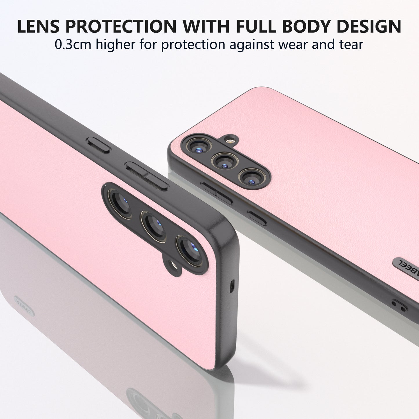 ABEEL For Samsung Galaxy S24 Case Slim-Fit PU Leather+PC Smooth-touch Protective Back Cover - Pink