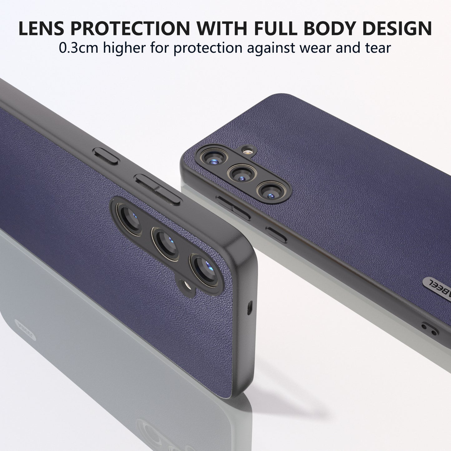 ABEEL For Samsung Galaxy S24 Case Slim-Fit PU Leather+PC Smooth-touch Protective Back Cover - Blue