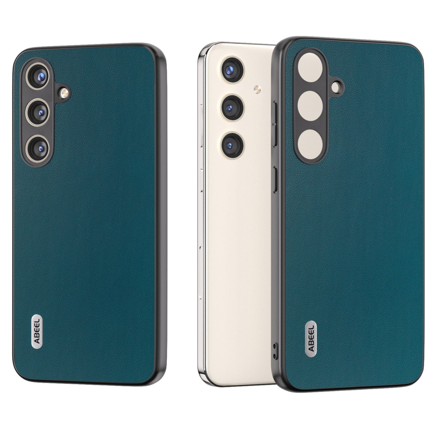 ABEEL For Samsung Galaxy S24 Case Slim-Fit PU Leather+PC Smooth-touch Protective Back Cover - Green