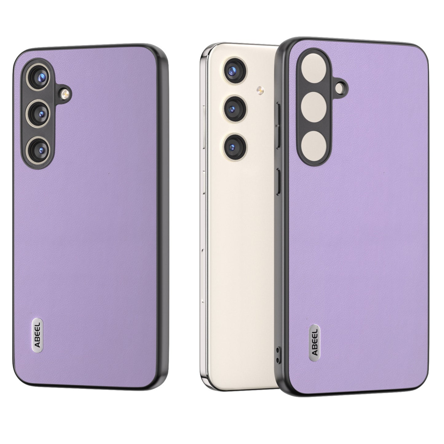 ABEEL For Samsung Galaxy S24 Case Slim-Fit PU Leather+PC Smooth-touch Protective Back Cover - Purple