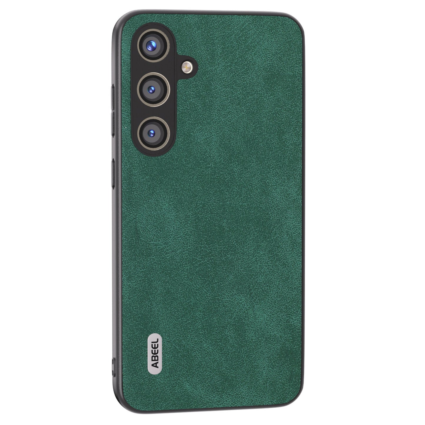 ABEEL For Samsung Galaxy S24 Case Scratch-proof PU Leather Coated PC Phone Back Cover - Green