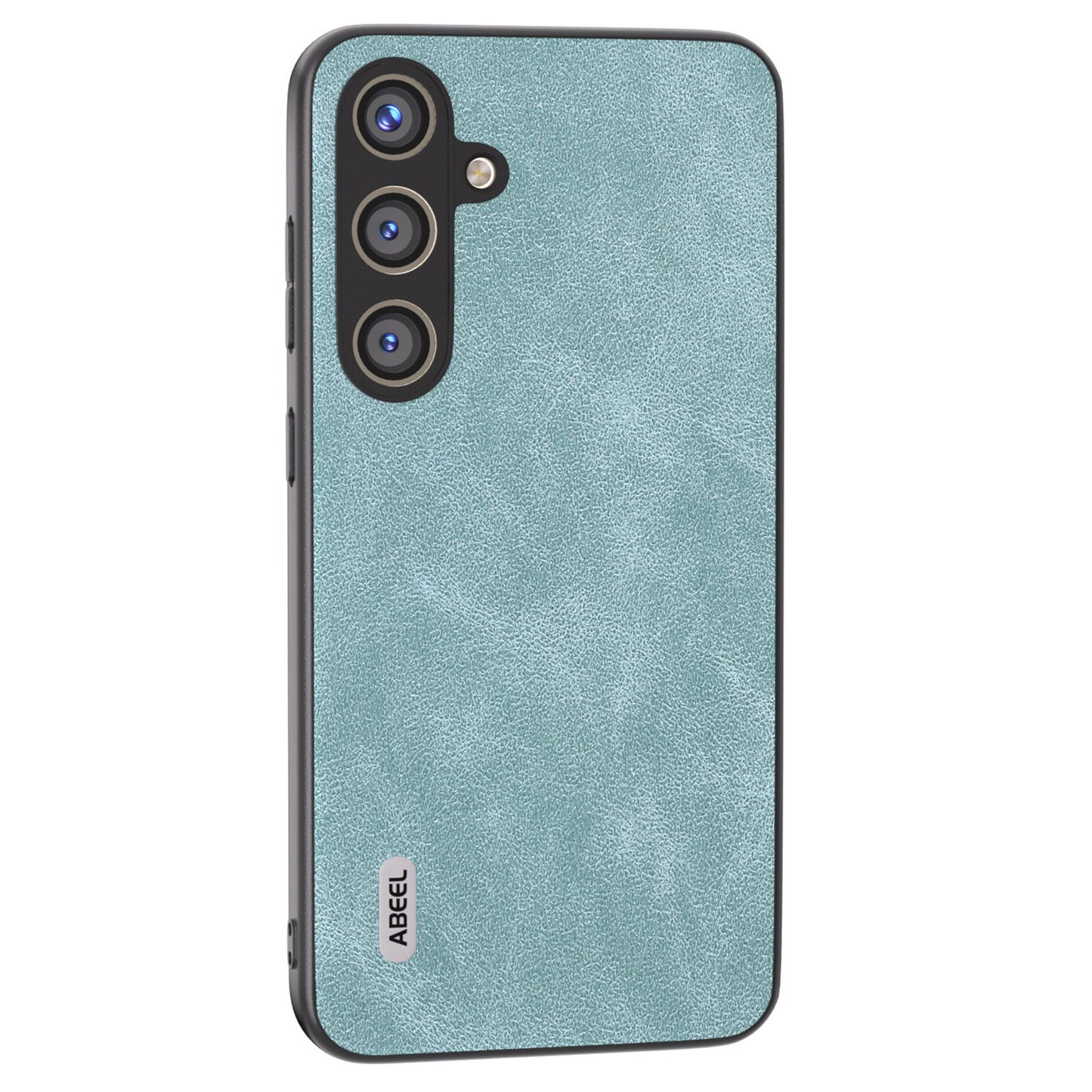ABEEL For Samsung Galaxy S24 Case Scratch-proof PU Leather Coated PC Phone Back Cover - Baby Blue