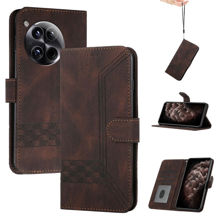 YX0010 Series for OnePlus 12 5G Leather Protective Case Flip Wallet Phone Cover - Coffee