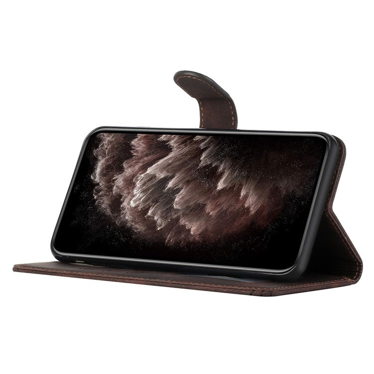 YX0010 Series for OnePlus 12 5G Leather Protective Case Flip Wallet Phone Cover - Coffee