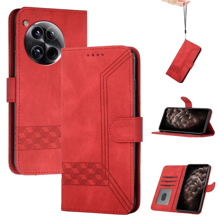 YX0010 Series for OnePlus 12 5G Leather Protective Case Flip Wallet Phone Cover - Red