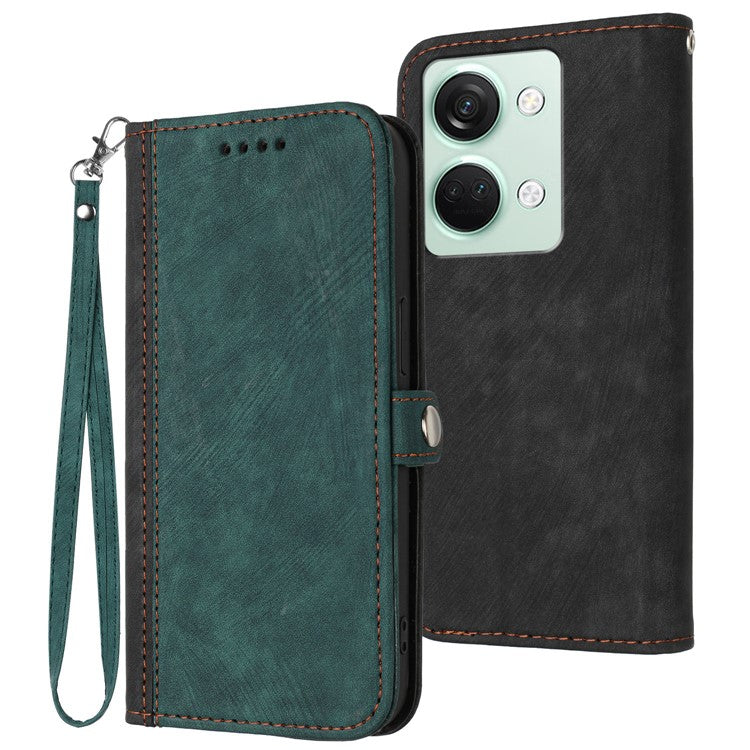 YX0020 For OnePlus Ace 2V / Nord 3 5G Phone Case Side-Clasp Leather Wallet - Blackish Green