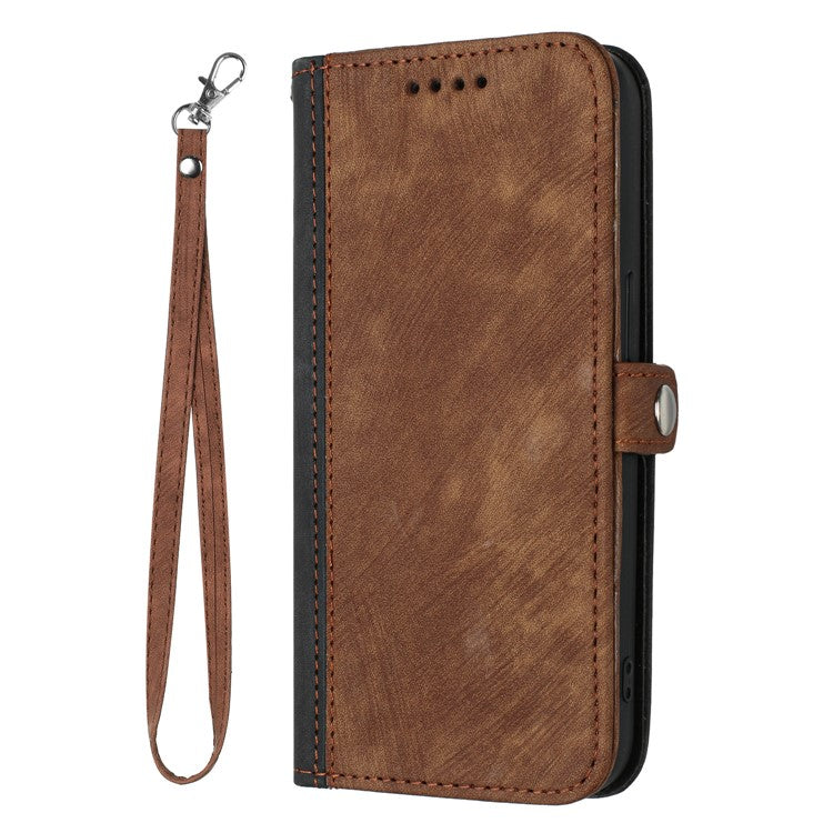 YX0020 For OnePlus 12 5G Leather Wallet Phone Case Side Magnetic Button - Coffee