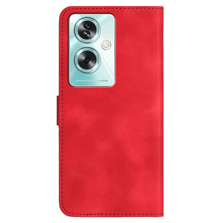 YX0030 For Oppo A79 5G / A2 5G Leather Case Smile Pattern Flip Magnetic Cover - Red