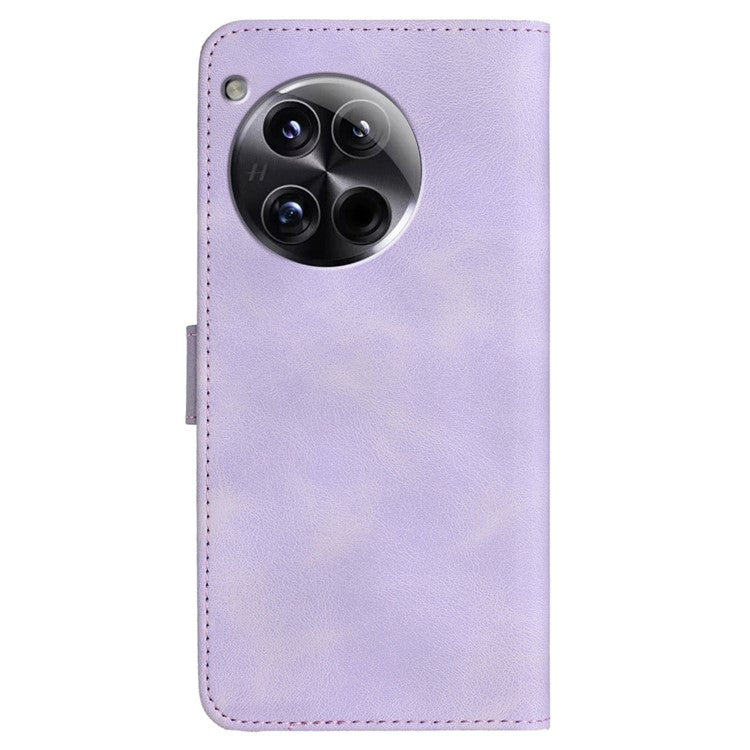 YX0030 For OnePlus 12 5G Leather Wallet Flip Cover Smile Pattern Phone Case Stand - Purple