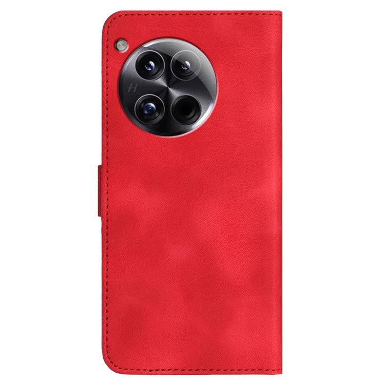 YX0030 For OnePlus 12 5G Leather Wallet Flip Cover Smile Pattern Phone Case Stand - Red