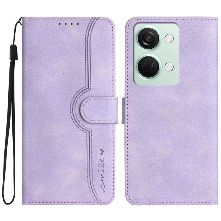 YX0030 For OnePlus Ace 2V / Nord 3 5G Case Leather Smile Pattern Phone Cover Wallet - Purple