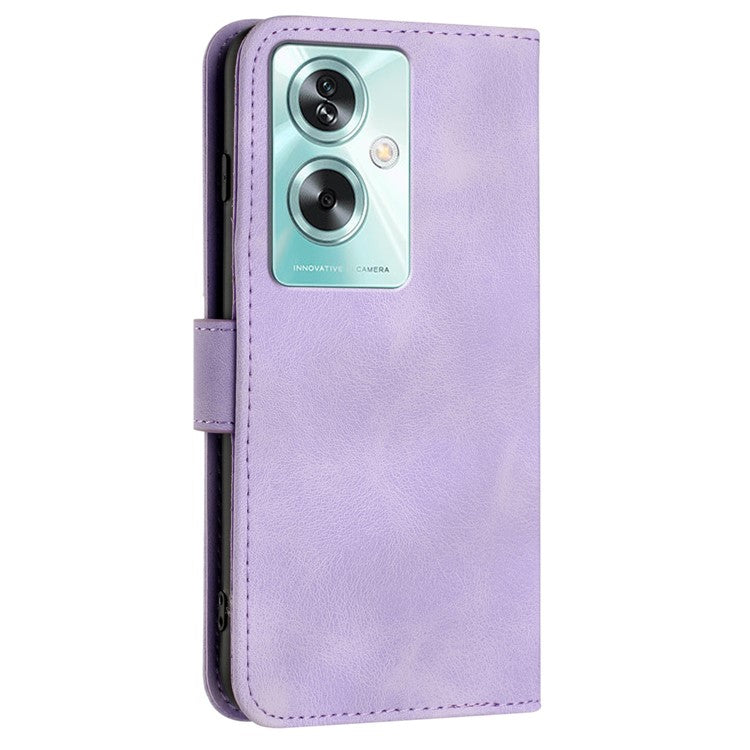 YX0040 For Oppo A79 5G / A2 5G Geometric Phone Case PU Leather Magnetic Closure Cover - Purple