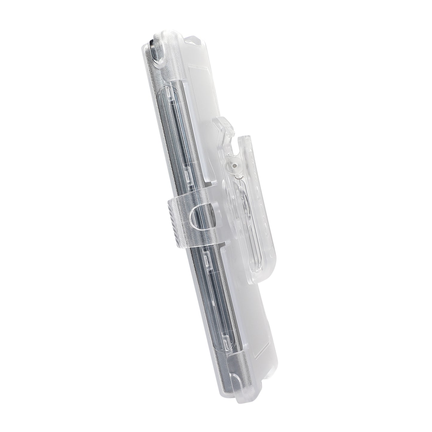 For Samsung Galaxy S24 Ultra Slide Belt Holster Case Kickstand Matte PC+TPU Mobile Phone Cover - Transparent Sapphire