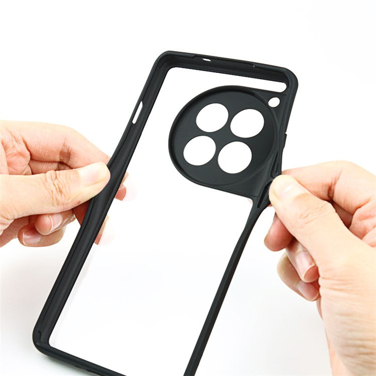 For OnePlus 12 5G Clear Case TPU Frame PC Back Mobile Phone Cover
