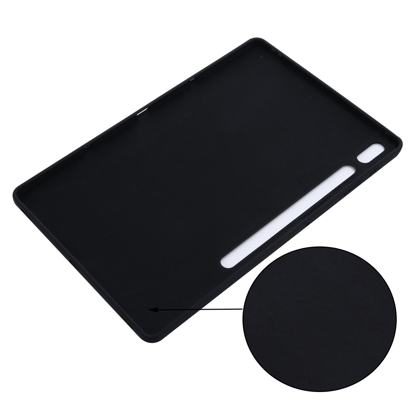 For Samsung Galaxy Tab S9 FE+ Liquid Silicone Case Soft Touch Tablet Cover - Black