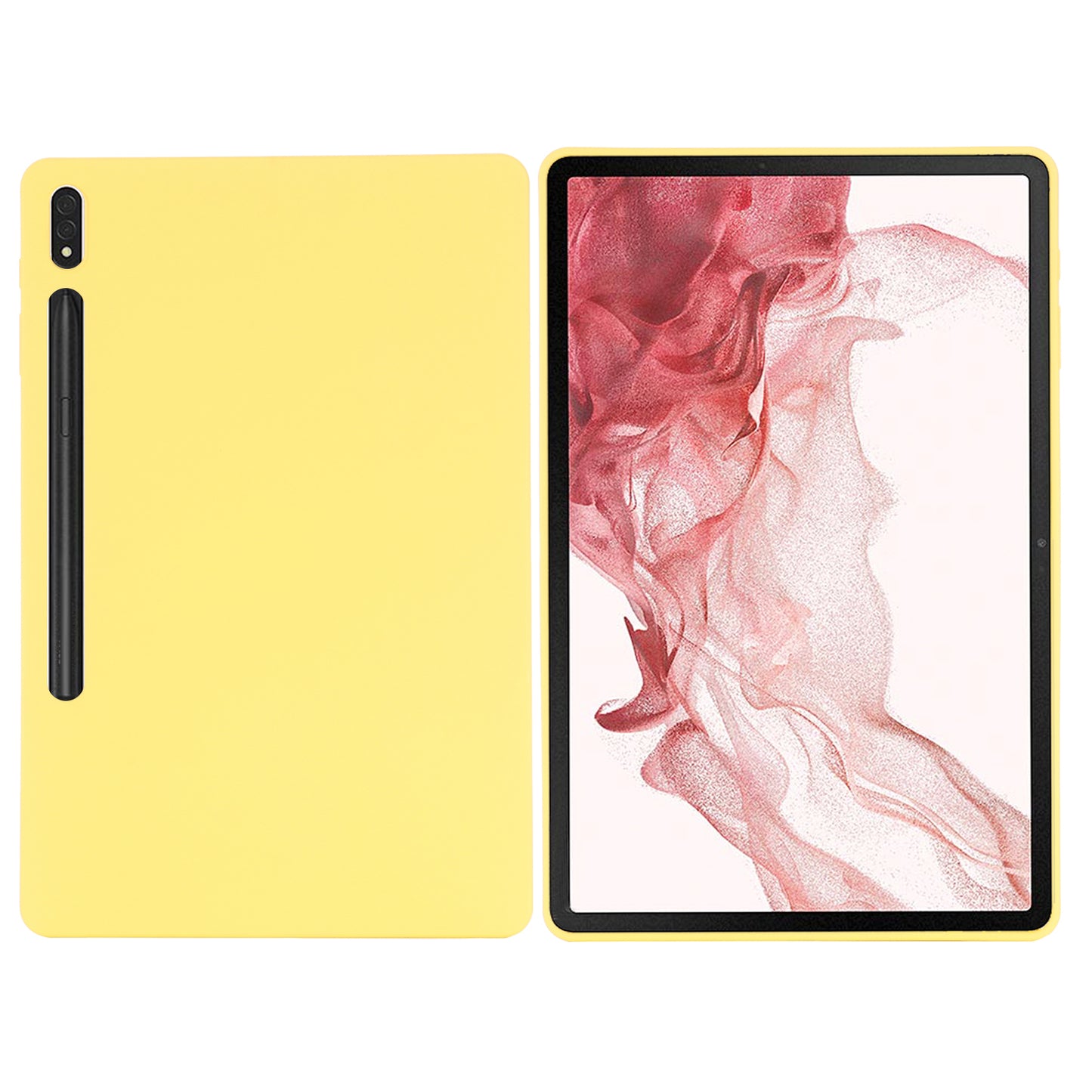 For Samsung Galaxy Tab S9 FE+ Liquid Silicone Case Soft Touch Tablet Cover - Yellow