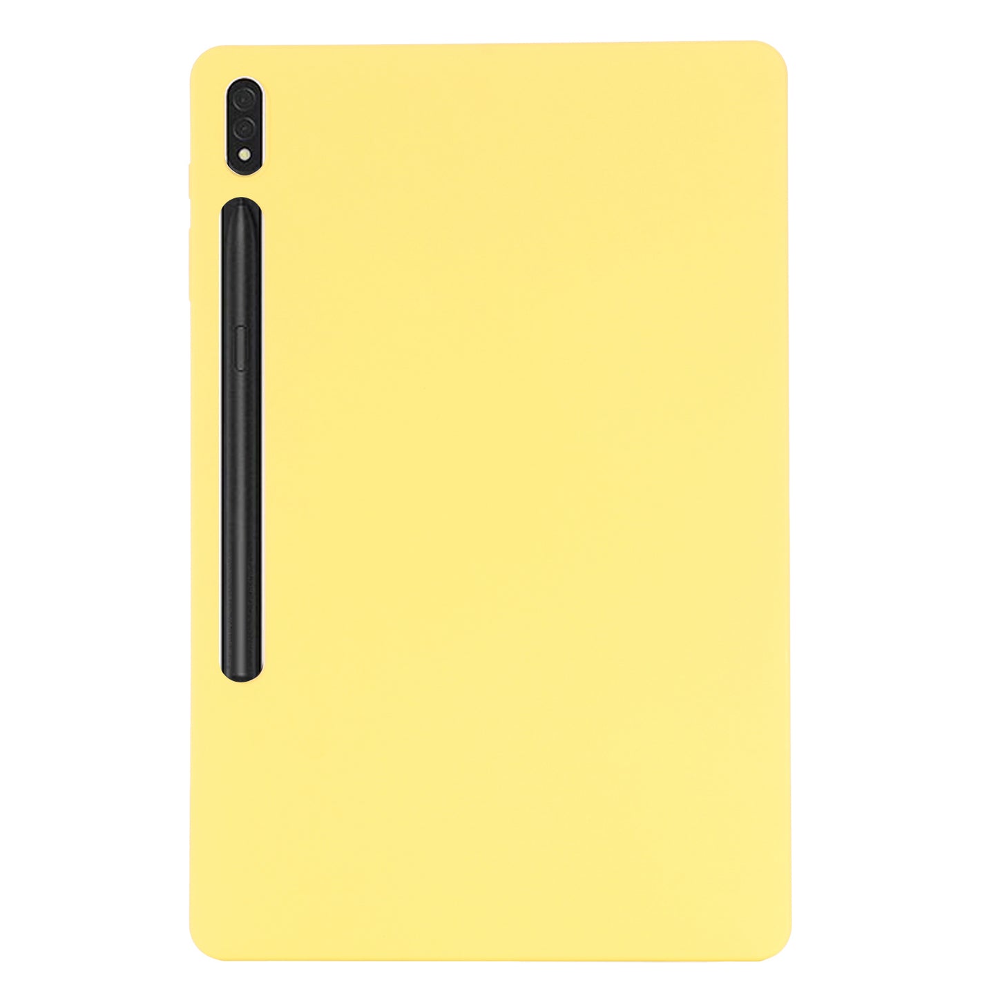 For Samsung Galaxy Tab S9 FE+ Liquid Silicone Case Soft Touch Tablet Cover - Yellow