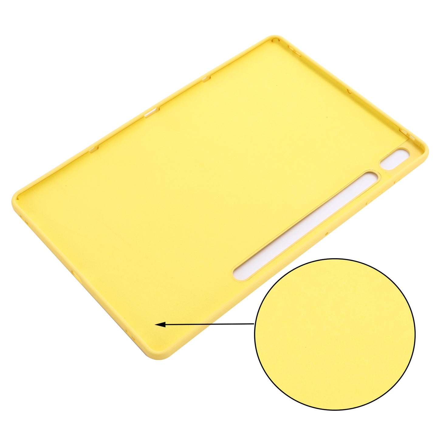 For Samsung Galaxy Tab S9 FE+ Liquid Silicone Case Soft Touch Tablet Cover - Yellow