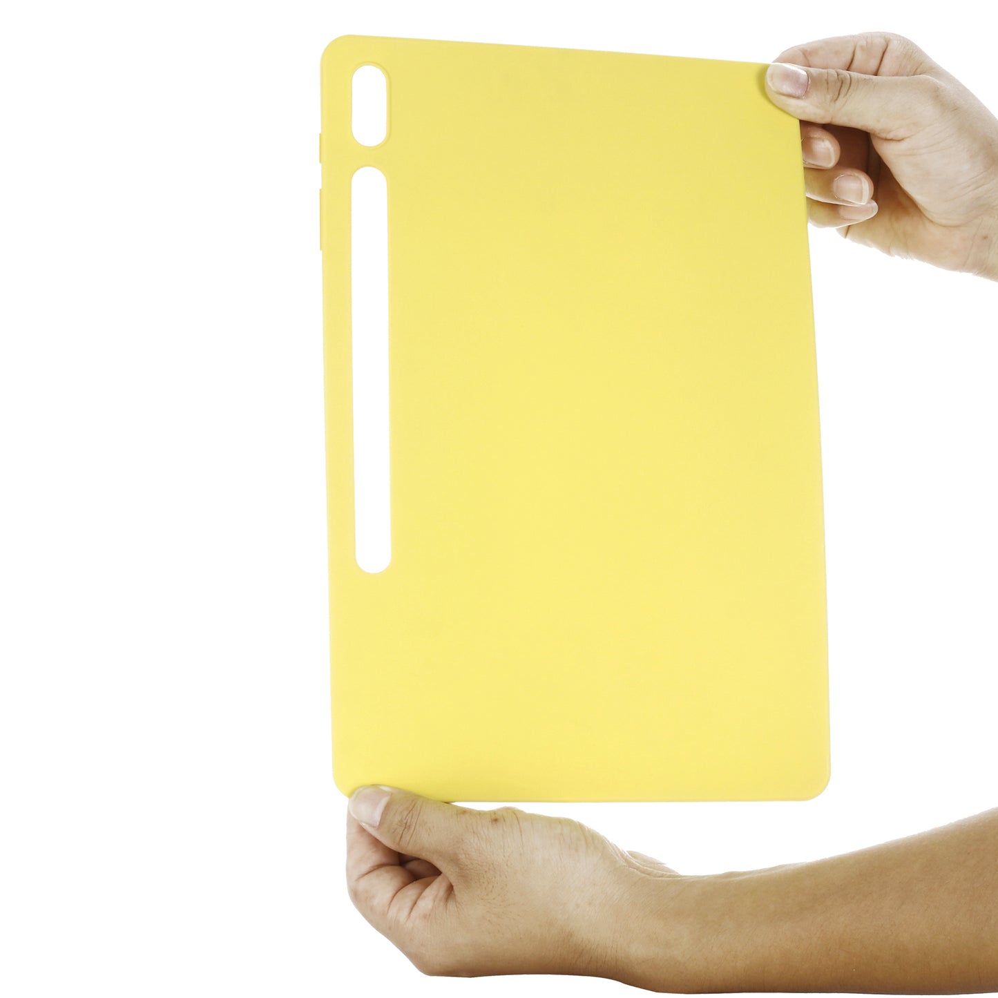 For Samsung Galaxy Tab S9 FE+ Liquid Silicone Case Soft Touch Tablet Cover - Yellow