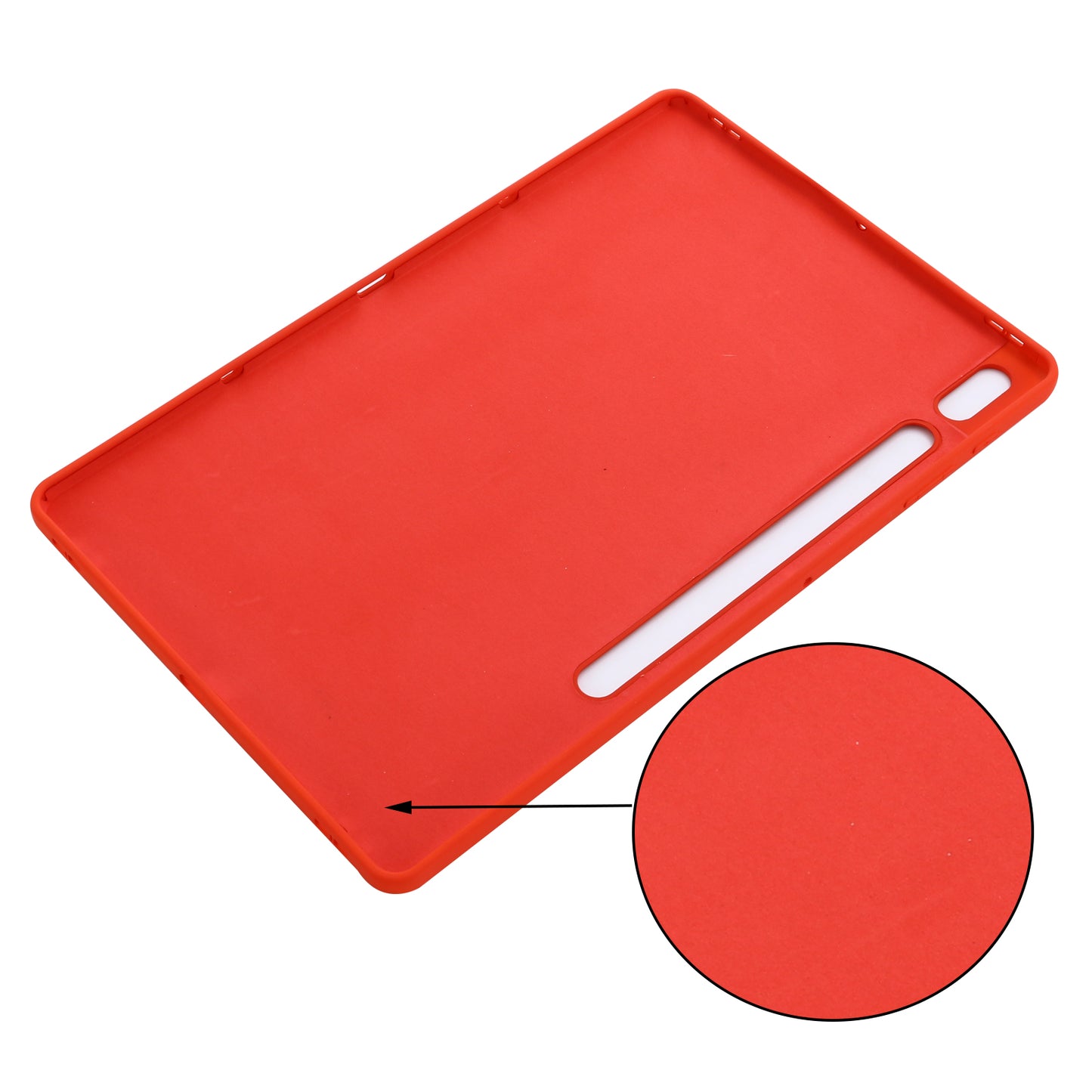 For Samsung Galaxy Tab S9 FE+ Liquid Silicone Case Soft Touch Tablet Cover - Red