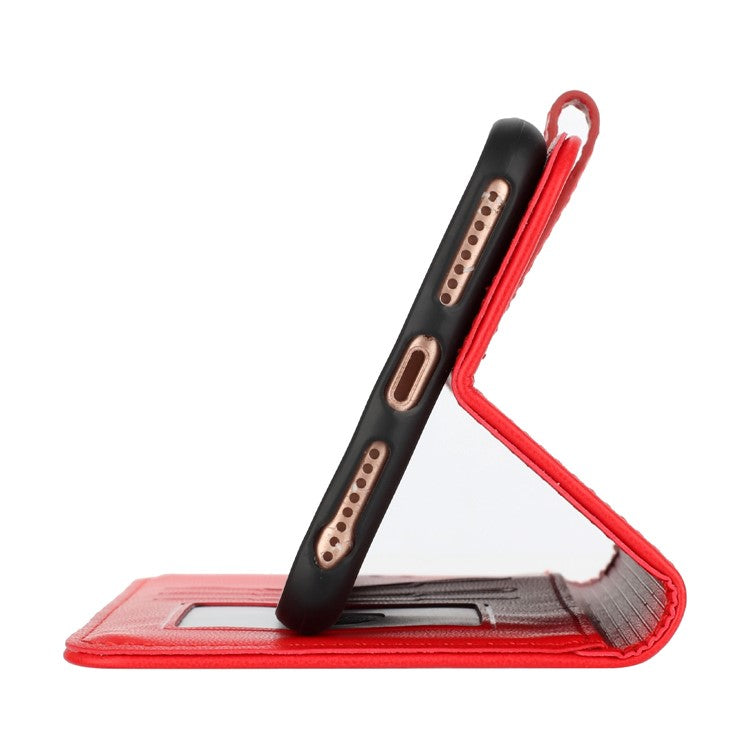 YX0050 For OnePlus 12 5G Cell Phone Case Leather Imprint Sunflower Pattern Foldable Stand Cover - Red