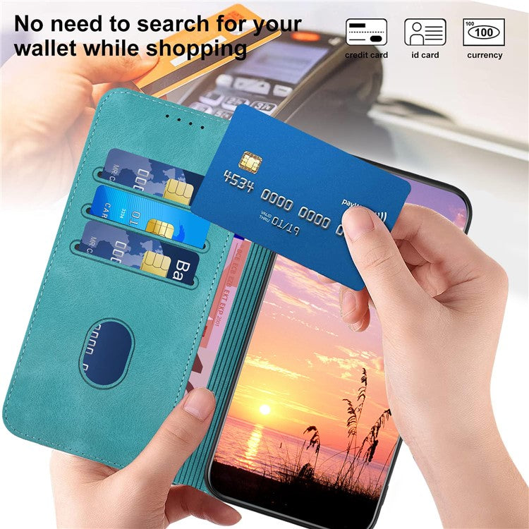 YX0060 For Oppo A57 (2022) 5G / A57 4G / A77 5G Phone Case Wallet Leather Phone Cover - Baby Blue