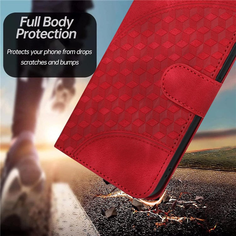 YX0060 For Oppo A57 (2022) 5G / A57 4G / A77 5G Phone Case Wallet Leather Phone Cover - Red