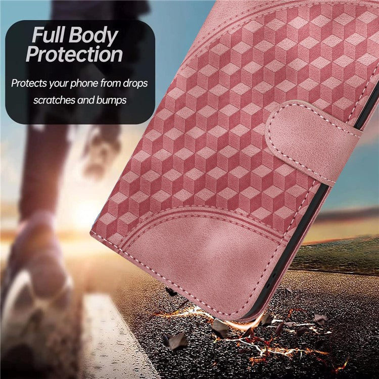 YX0060 For Oppo A57 (2022) 5G / A57 4G / A77 5G Phone Case Wallet Leather Phone Cover - Pink