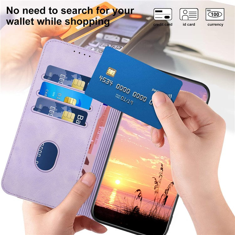 YX0060 For Oppo A57 (2022) 5G / A57 4G / A77 5G Phone Case Wallet Leather Phone Cover - Purple