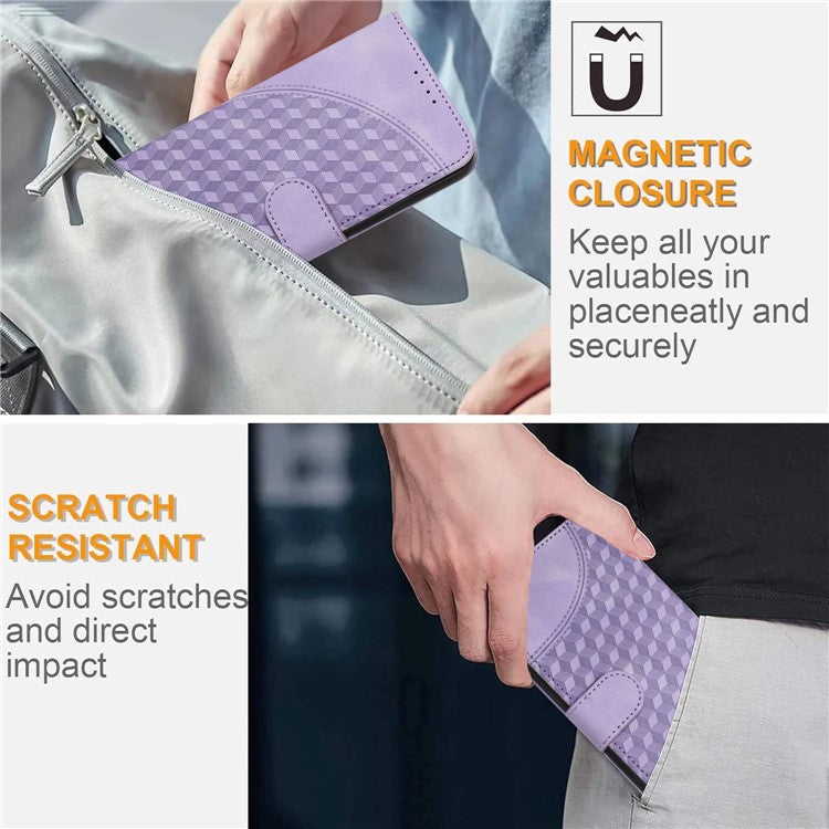 YX0060 For Oppo A57 (2022) 5G / A57 4G / A77 5G Phone Case Wallet Leather Phone Cover - Purple