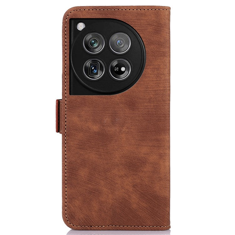 ABEEL For OnePlus 12 5G Case Retro PU Leather+TPU Folio Stand Cover with Magnetic Clasp - Brown