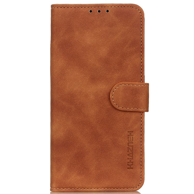 KHAZNEH For OnePlus 12 5G Leather Case Retro Style Wallet Stand Folio Phone Cover - Brown