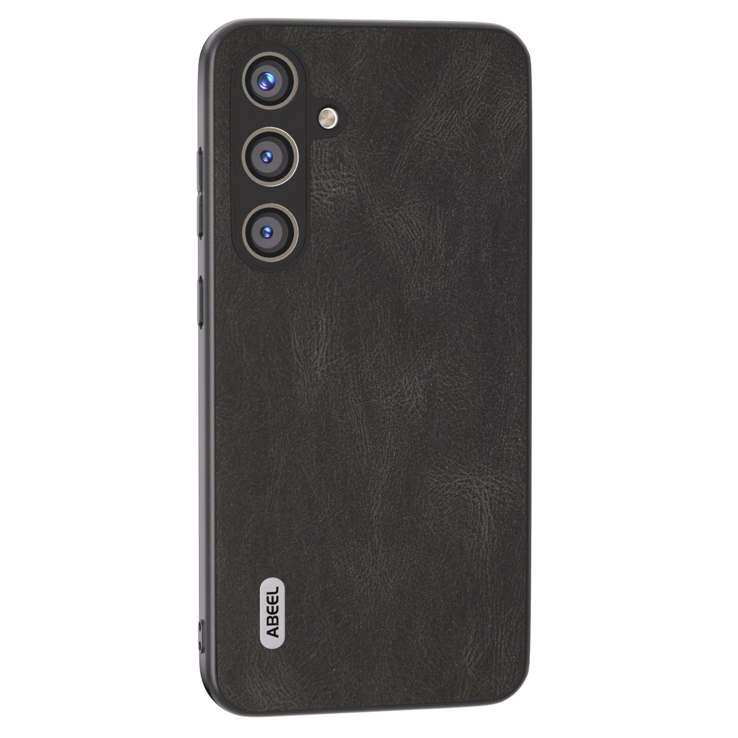 ABEEL For Samsung Galaxy S24+ Case Vintage Style PU Leather Coated PC Phone Cover - Black