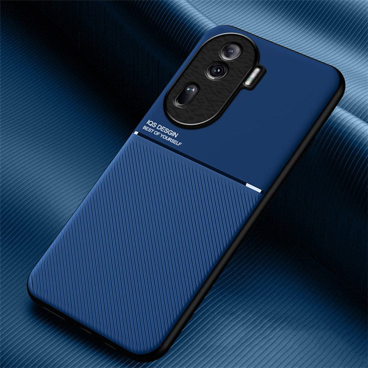 Phone Cover for Oppo Reno11 Pro 5G (Global) / Reno11 (China) 5G Anti-scratch Back Case with Magnetic Holder Metal Sheet - Blue