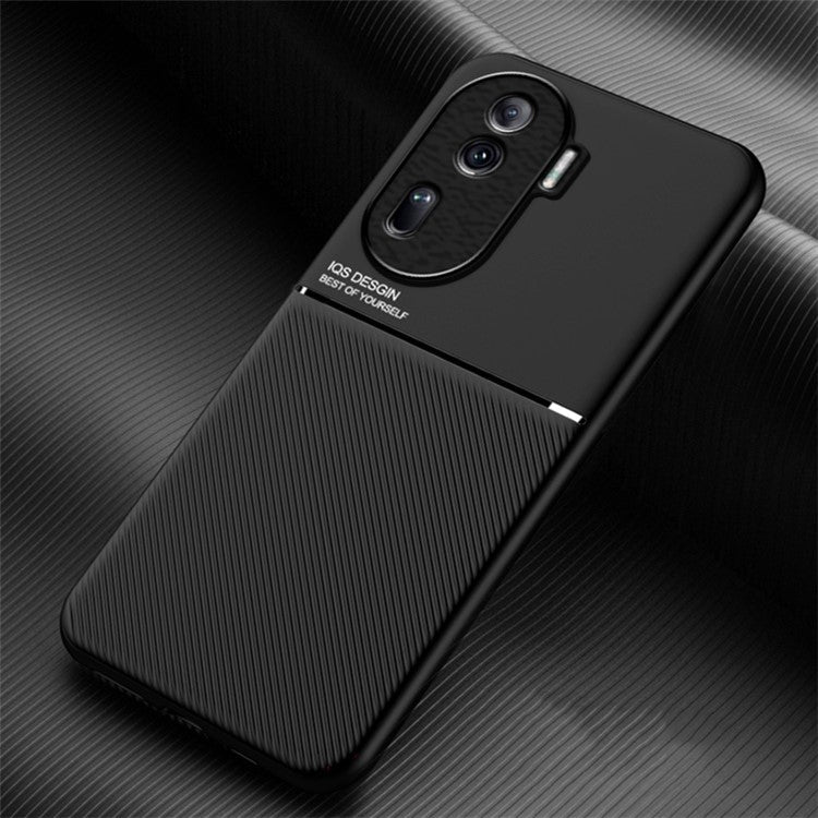 Phone Cover for Oppo Reno11 Pro 5G (Global) / Reno11 (China) 5G Anti-scratch Back Case with Magnetic Holder Metal Sheet - Black