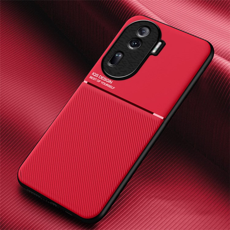 Phone Cover for Oppo Reno11 Pro 5G (Global) / Reno11 (China) 5G Anti-scratch Back Case with Magnetic Holder Metal Sheet - Red
