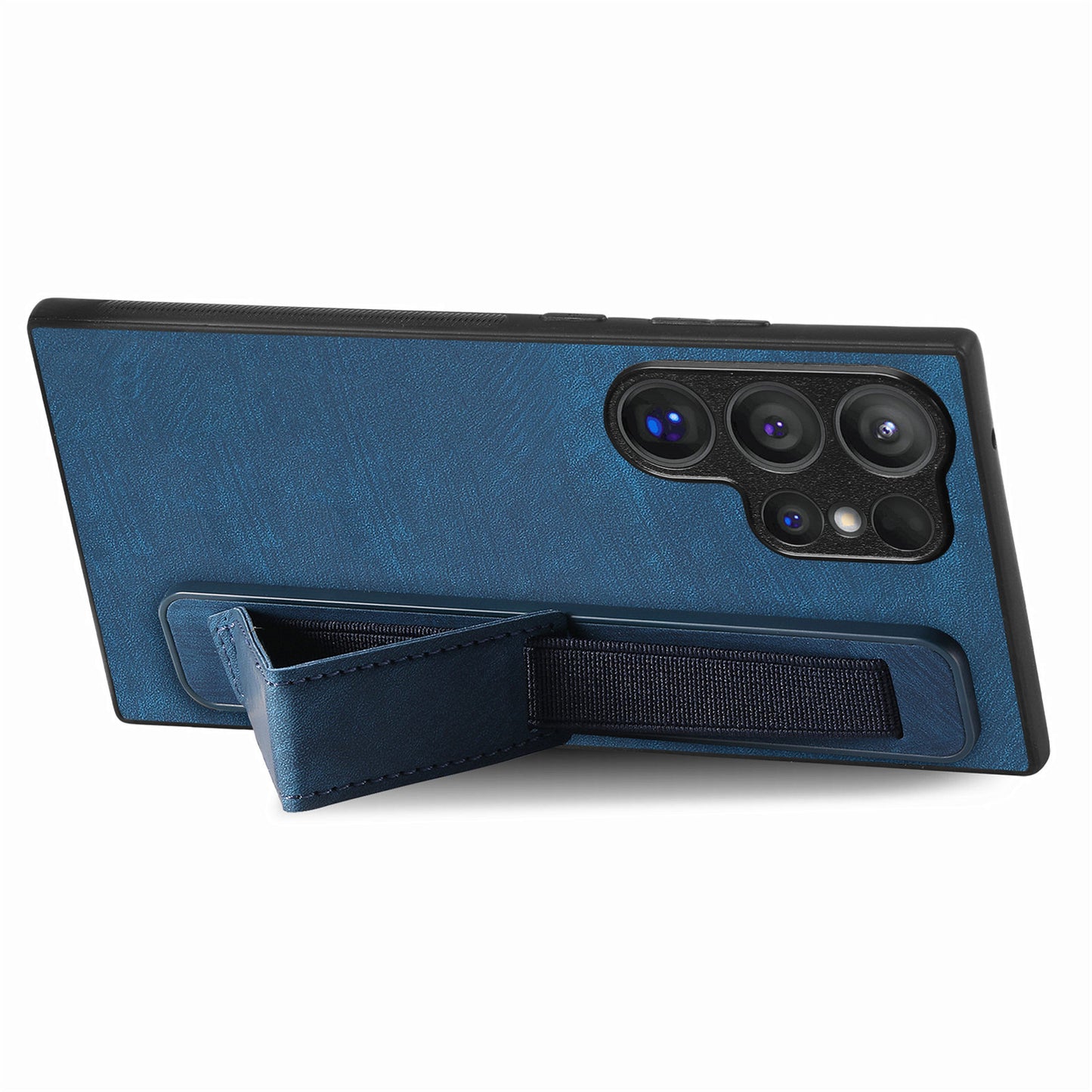 D11 For Samsung Galaxy S24 Ultra Case Vintage PU Leather+TPU Phone Guard Cover - Blue