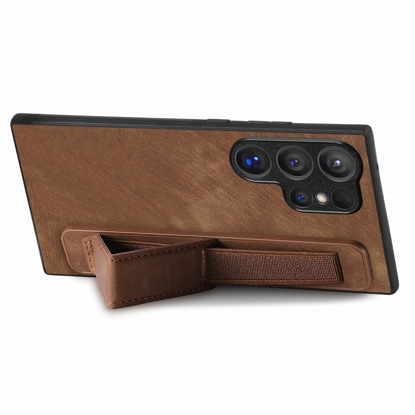 D11 For Samsung Galaxy S24 Ultra Case Vintage PU Leather+TPU Phone Guard Cover - Brown