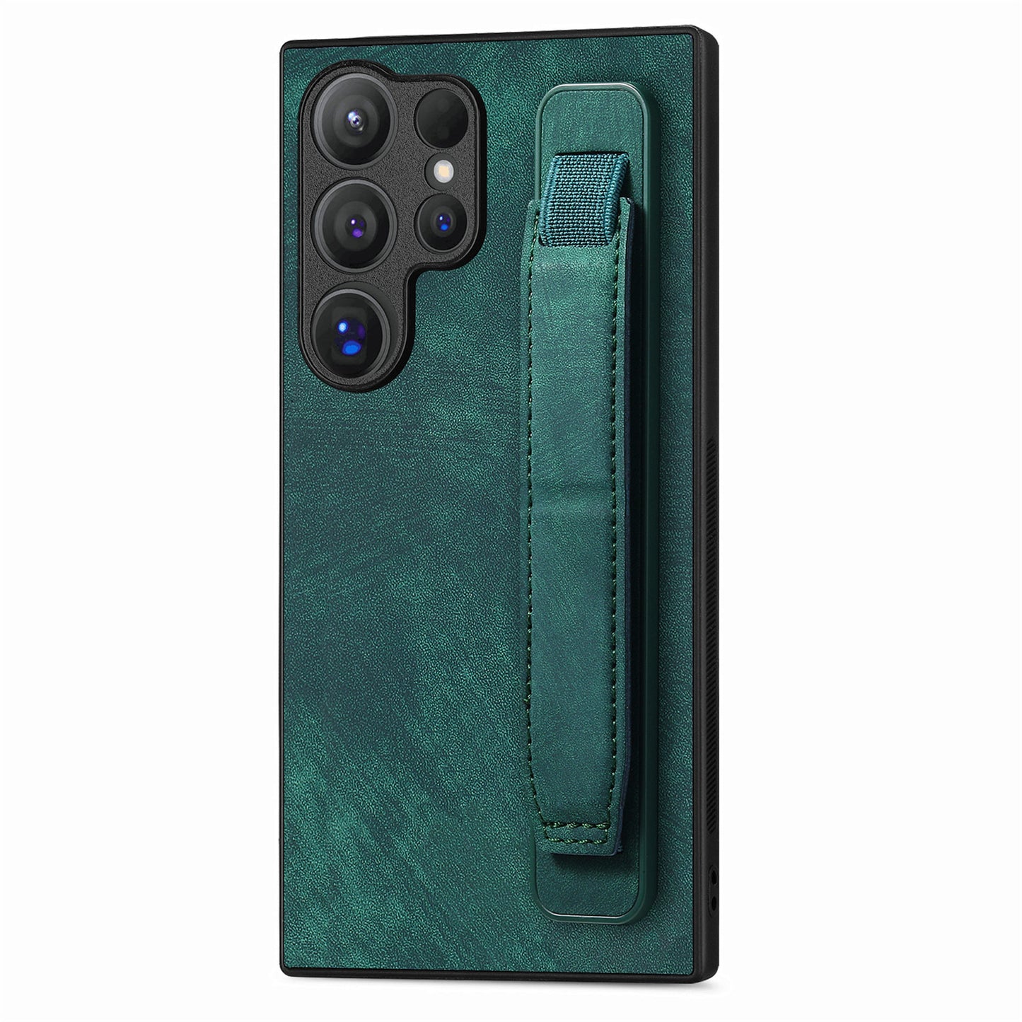 D11 For Samsung Galaxy S24 Ultra Case Vintage PU Leather+TPU Phone Guard Cover - Green