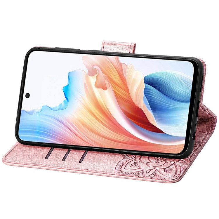 Phone Stand Case for Oppo A79 5G / A2 5G PU Leather Phone Cover - Rose Gold