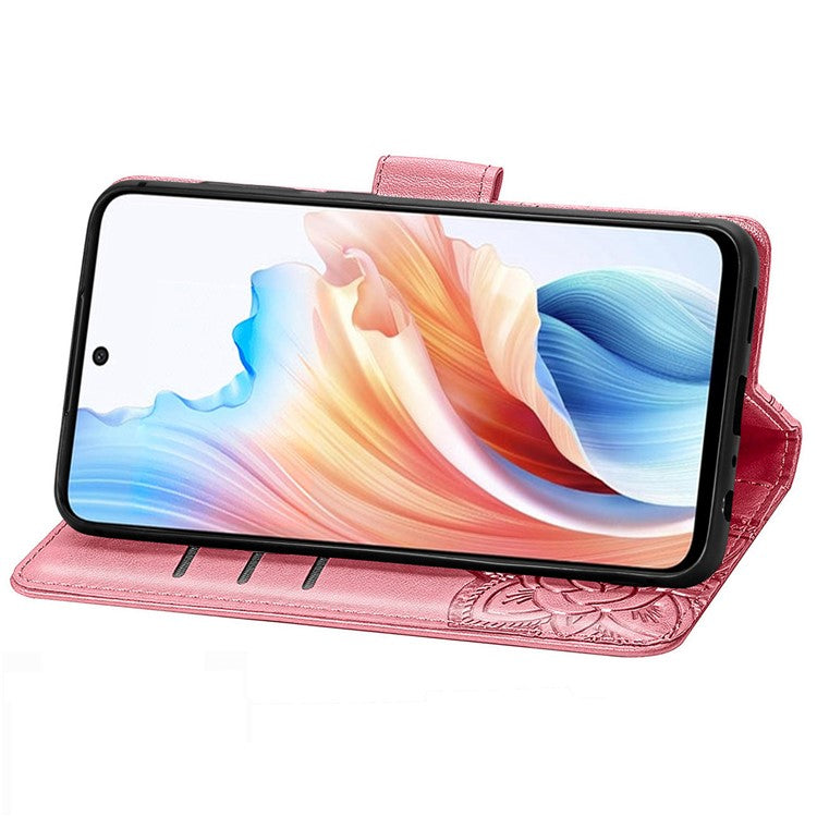 Phone Stand Case for Oppo A79 5G / A2 5G PU Leather Phone Cover - Pink