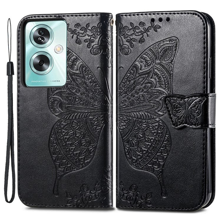 Phone Stand Case for Oppo A79 5G / A2 5G PU Leather Phone Cover - Black