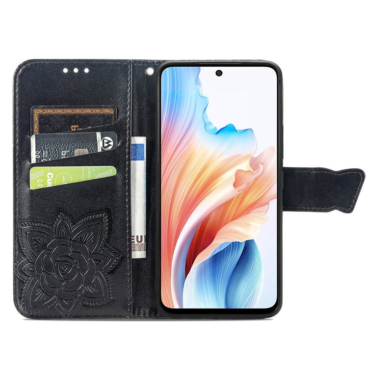 Phone Stand Case for Oppo A79 5G / A2 5G PU Leather Phone Cover - Black