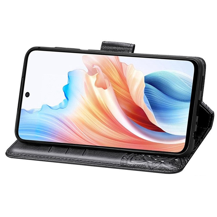 Phone Stand Case for Oppo A79 5G / A2 5G PU Leather Phone Cover - Black